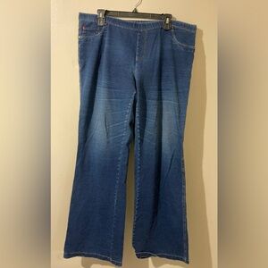 Laura Scott Jeans XL Blue Denim Cotton Jeggings Comfort Drawstring‎ Fall Casual
